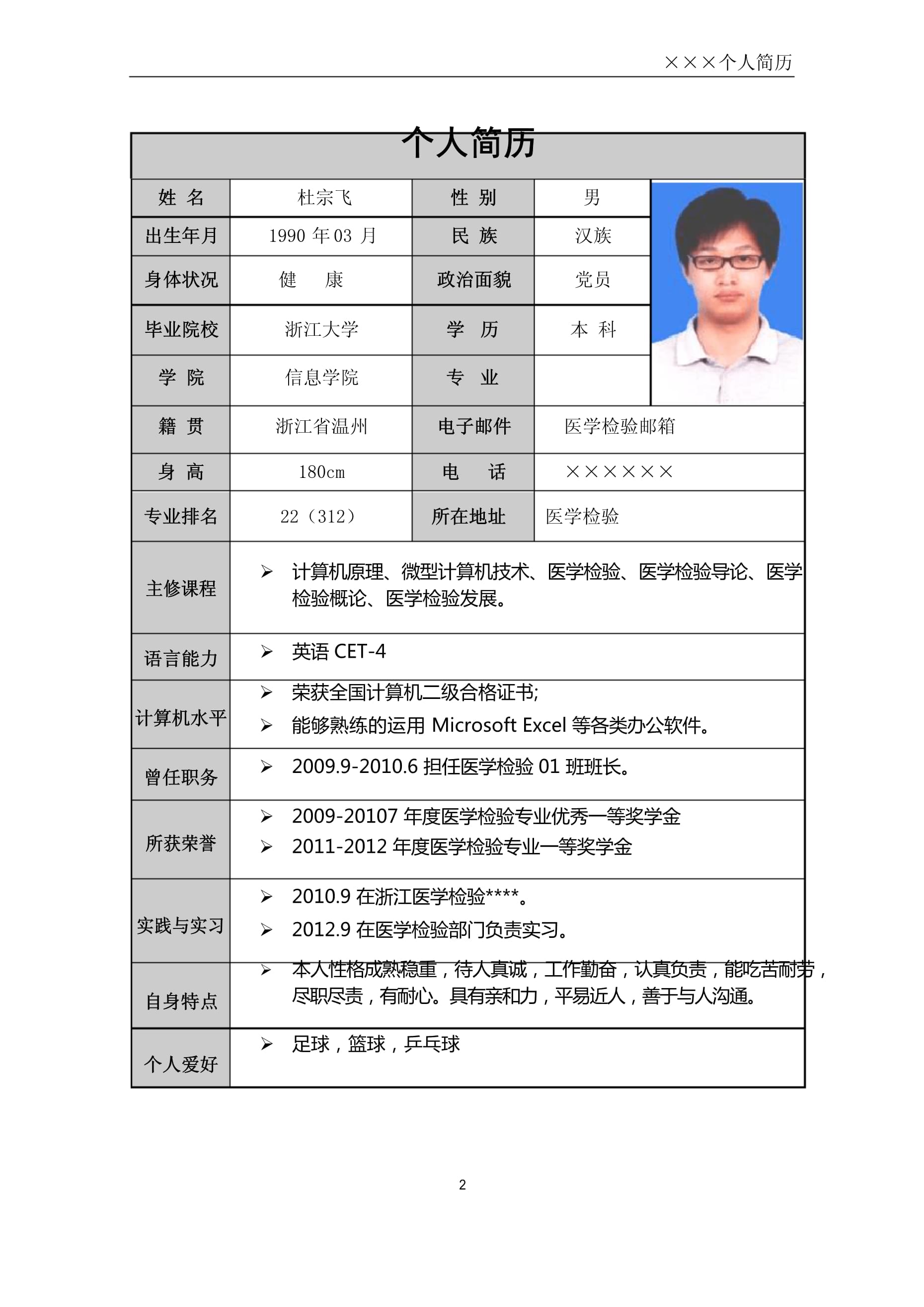 医学类简历模板下载_(最简单的医学简历模板)